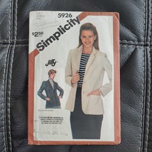 SIMPLICITY Jiffy 5926 MISSES SIZE 6-10 JACKET SEWING PATTERN VINTAGE 198... - £6.74 GBP