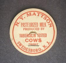 Vintage N. Y. MATTSON Friday Milk Cap, Swedesboro, N.J. - £3.77 GBP