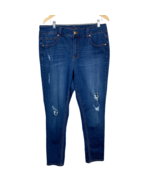 Melissa McCarthy Seven7 Jeans 16W Blue Skinny Slimming Distressed Stretc... - £23.43 GBP