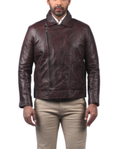 Retro Brando Designer Double Zipper Brown Motorcycle Leather Jacket - $155.00