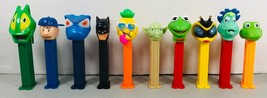 Pez Dispenser Lot of 9 Various Characters &amp; Colors Batman, Kermit, Yoda,... - $19.75