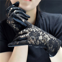 Women Lace Floral PU Leather Gloves Gothic Bride Wedding Mittens Hot Sexy - £7.58 GBP