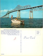 Florida St. Petersburg Sunshine Skyway Tampa Bay Man Woman Fishing VTG Postcard - $9.40
