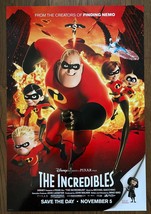THE INCREDIBLES (2004) Double-Sided Advance One-Sheet Disney &amp; Pixar Cla... - $195.00