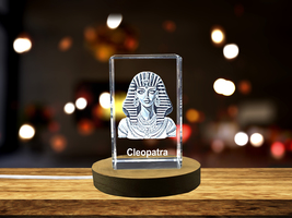 LED Base included | Cleopatra 3D Engraved Crystal | Embracing the Allure - $29.99 - $299.97