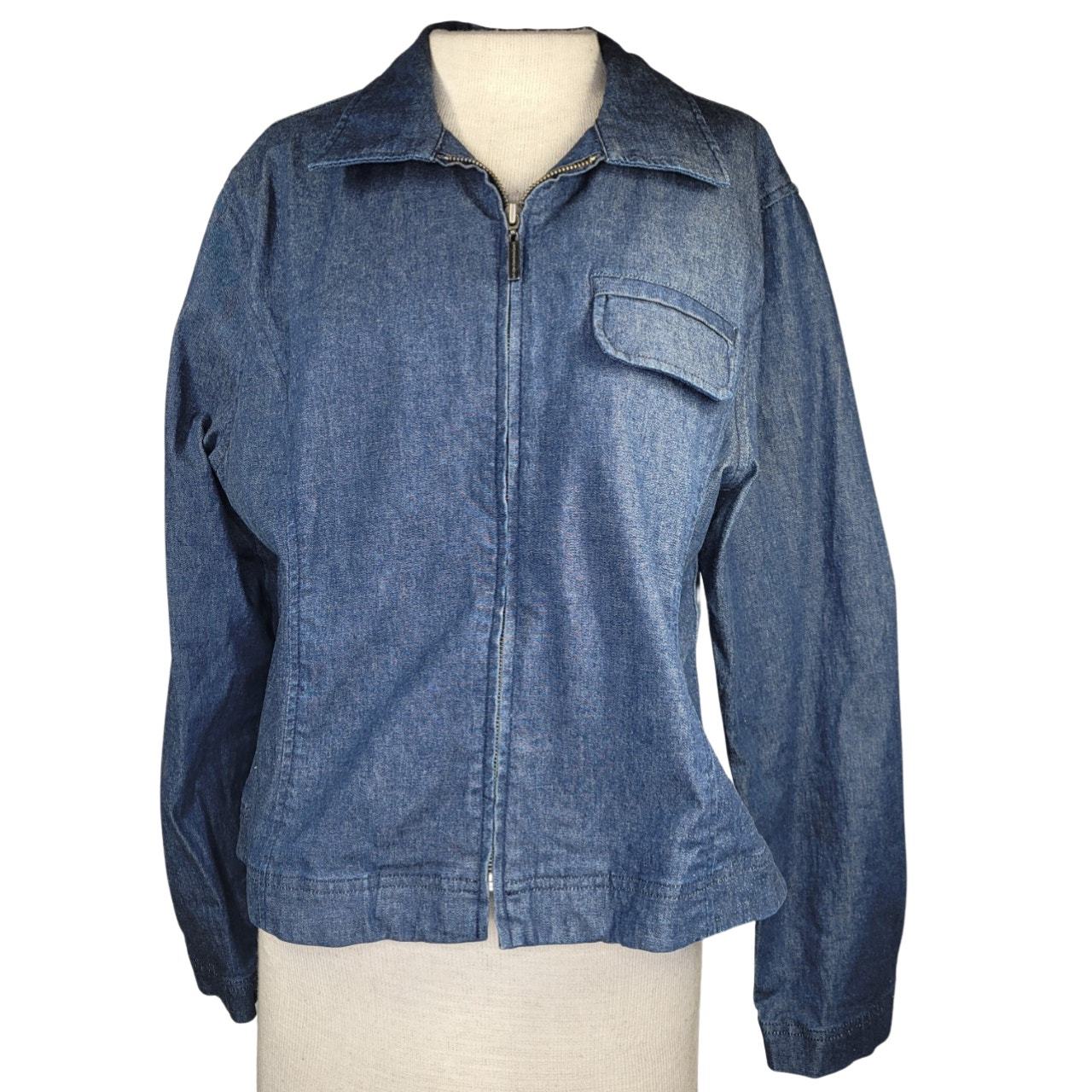 Primary image for Blue Zip Up Jean Jacket size 16