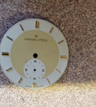 NEW RARE Vintage 70's 80's Hamilton Watch Dial Face White Cream Gold Markers - $30.39