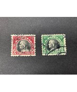 (2) 1918 U.S. Postage Perfin Stamps #547 &amp; #524 Used Fine Sound - £33.56 GBP