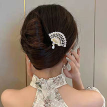 Classical Style Gold Hairpin with Pearl and CZ Beads - £5.75 GBP