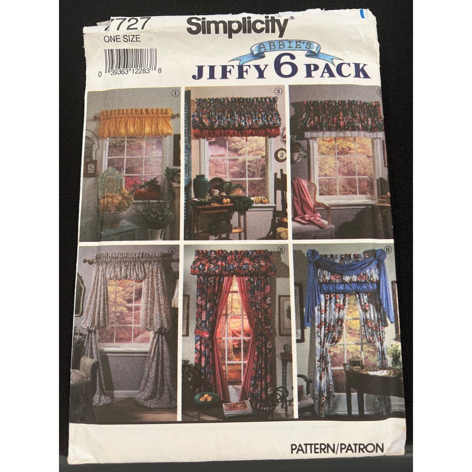 Simplicity 7727 Sewing Pattern Window Treatments Valance Swag Curtains - $11.52