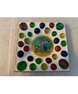 Vintage Mosaic Glass Droplet Puerto Rico Rican Ashtray Trinket Dish Squa... - €21,87 EUR