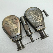 Antique Brass Binocular Nautical Spyglass Vintage Collectible Home Decor Gift - £24.43 GBP