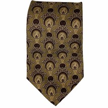 Gitman Bros. Tie Silk Brown Tan Geometric Pattern Mens 58&quot;L X 4&quot;W - £13.97 GBP