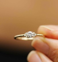1Carat Round Cut D/VVS1 Diamond Gift Engagement Ring 14Kt Yellow Gold Finish - £91.20 GBP