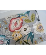 NEW Grey Pink  Blue Floral Leaf Print VALANCE Curtain 50&quot; x 16&quot; Flowers - $9.05 CAD