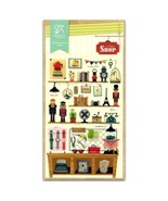 CUTE VINTAGE SHOP STICKER SHEET Cartoon Nicknack Toy Soldiers Scrapbook ... - $2.49
