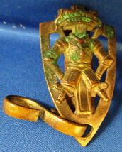 Antique Sterling Silver Plated Crusader Belt Loop Key Holder - $128.70