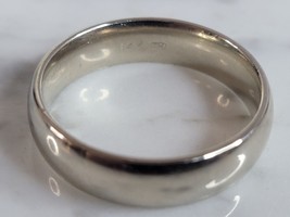 Mens Vintage Estate 14K White Gold Wedding Band Ring 9.9g E6796 - £732.01 GBP