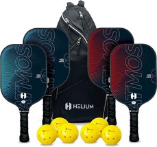 Helium Atmos Pickleball Paddle Set of 4 - USAPA Certified Carbon Fiber Pickle... - £146.25 GBP