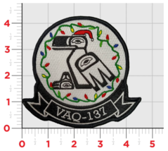 NAVY VAQ-137 ROOKS CHRISTMAS EMBROIDERED HOOK &amp; LOOP MILITARY PATCH - £31.26 GBP