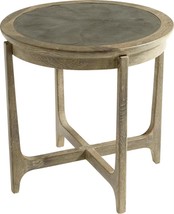 Side Table CYAN DESIGN OSTIA Granite Top Weathered Oak Wood Concrete - $879.00