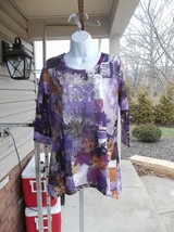 Nwot Onque Casual Purple Print Top M - £12.78 GBP