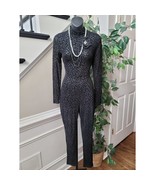 Lane Bryant Jumpsuit Women Size S Brown Metallic Wide Leg Long Sleeve Be... - $41.55 CAD