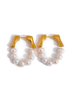 Freshwater Pearl Earrings Stainless Steel - $41.62 CAD