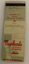Vintage Eddy Matchbook Cover Muirhead’s Cafeteria Restaurant London Canada - $14.01