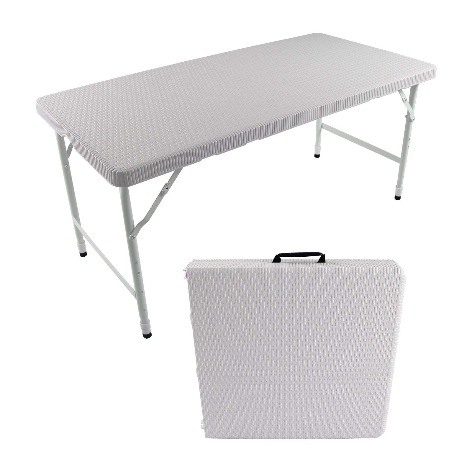 Folding Rattan Table: Indoor/Outdoor, White - $73.99