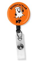 NP Nurse Practitioner Fall Halloween Ghost Themed Badge ID Reel Retractable Name - £7.91 GBP