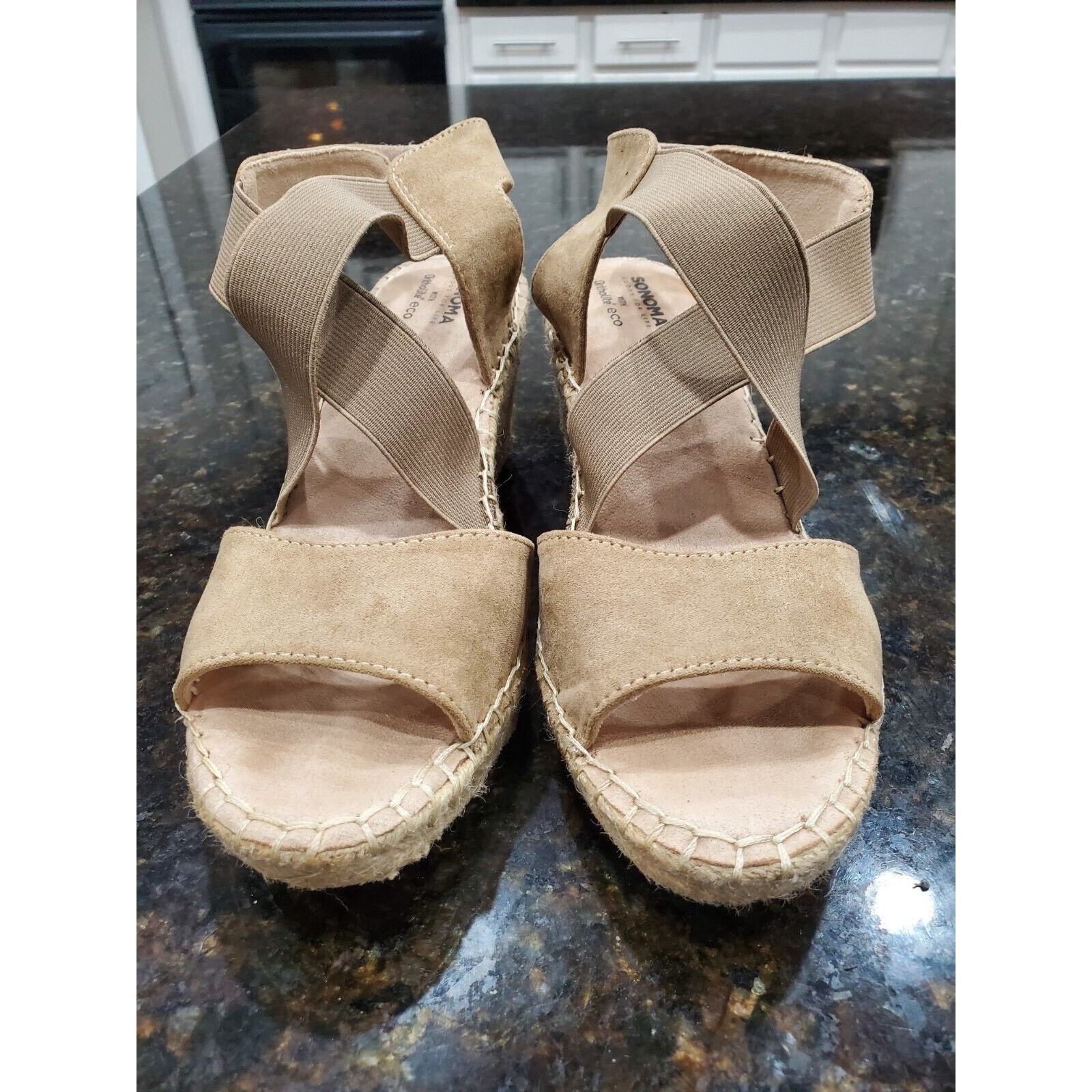 Sonoma Beige Women Suede Leather Flip -Flops Open Toe Casual Sandals Size 9.5 Item image 10