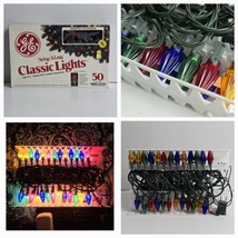 Vintage Christmas Lights String-A-Long Indoor Outdoor 50 ct Classic Colo... - $29.68