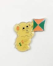 Cute Teddy Bear with Kite Pin Hat Tac Backpack Vintage - £3.49 GBP