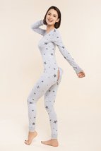 Sexy Pyjama Jumpsuit with Butt Flap Ladies Sleepsuit Onezee - Gray Big Star - £74.72 GBP