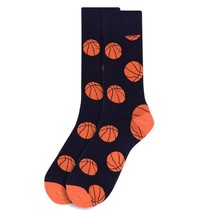 Men&#39;s Basketball Crew Socks Black Orange Gift for Him Dress Socks - $12.86