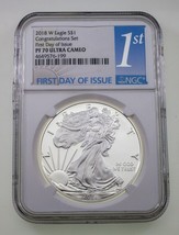 2018-W S $1 Argento American Eagle Congratulazioni Selezionato Da NGC PF... - $163.34