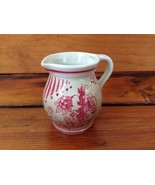Vintage German Bavarian Red Floral Handpainted Ceramic Small Pitcher Cre... - £29.08 GBP