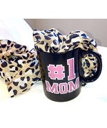 Coffee or Cocoa Mug  and Leopard SCARF NUMBER ONE MOM    NEW - $208.74 MXN