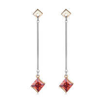 Red Princess Crystal &amp; Two-Tone Drop Earrings - £11.18 GBP