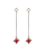 Red Princess Crystal &amp; Two-Tone Drop Earrings - $13.99