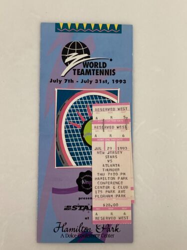 1993 World Teamtennis New Jerssey Stars vs Atlanta Thunder at Hamilton Park - $14.22