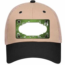 Lime Green White Owl Scallop Oil Rubbed Novelty Khaki Mesh License Plate Hat - £22.67 GBP