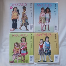 4 Unused Uncut McCall&#39;s Sewing Patterns Girls Sizes 2 3 4 5 Jumper Dress Pants - £14.38 GBP