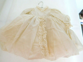Vintage Sheer Fabric Lace Trim Dress w/ Full Lace Trim Slip for Medium Size Doll - £25.85 GBP