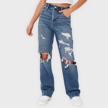 HOLLISTER ultra high rise dad jean size 26 short (3) distressed - $37.74