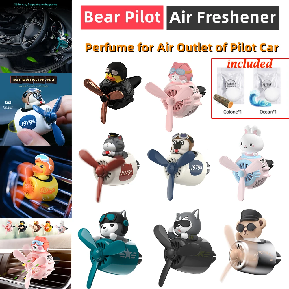 Car Air Freshener Bear Pilot Auto Accessories Interior Perfume Diffuser ... - £8.74 GBP+