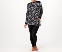 Carole Hochman Feather Soft Jersey Tunic and Legging Set Charcoal, SMALL - £25.91 GBP