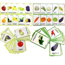 Set Of Fruit And Vegetable Flash Cards For Toddlers | Kids Learning Flashcard &amp;  - £24.49 GBP