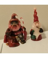 2 VTG Northern Lights Handmade Candles Wax Drawf Santa + Wizard Smoking ... - $54.01 CAD